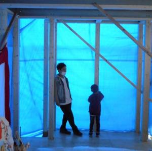 「土間と木目天井とロフト。」